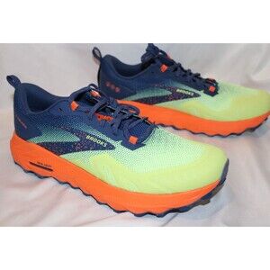 Brooks Cascadia 17 Green Navy Blue Orange Men's Trail Running Shoes 12 NIB $150